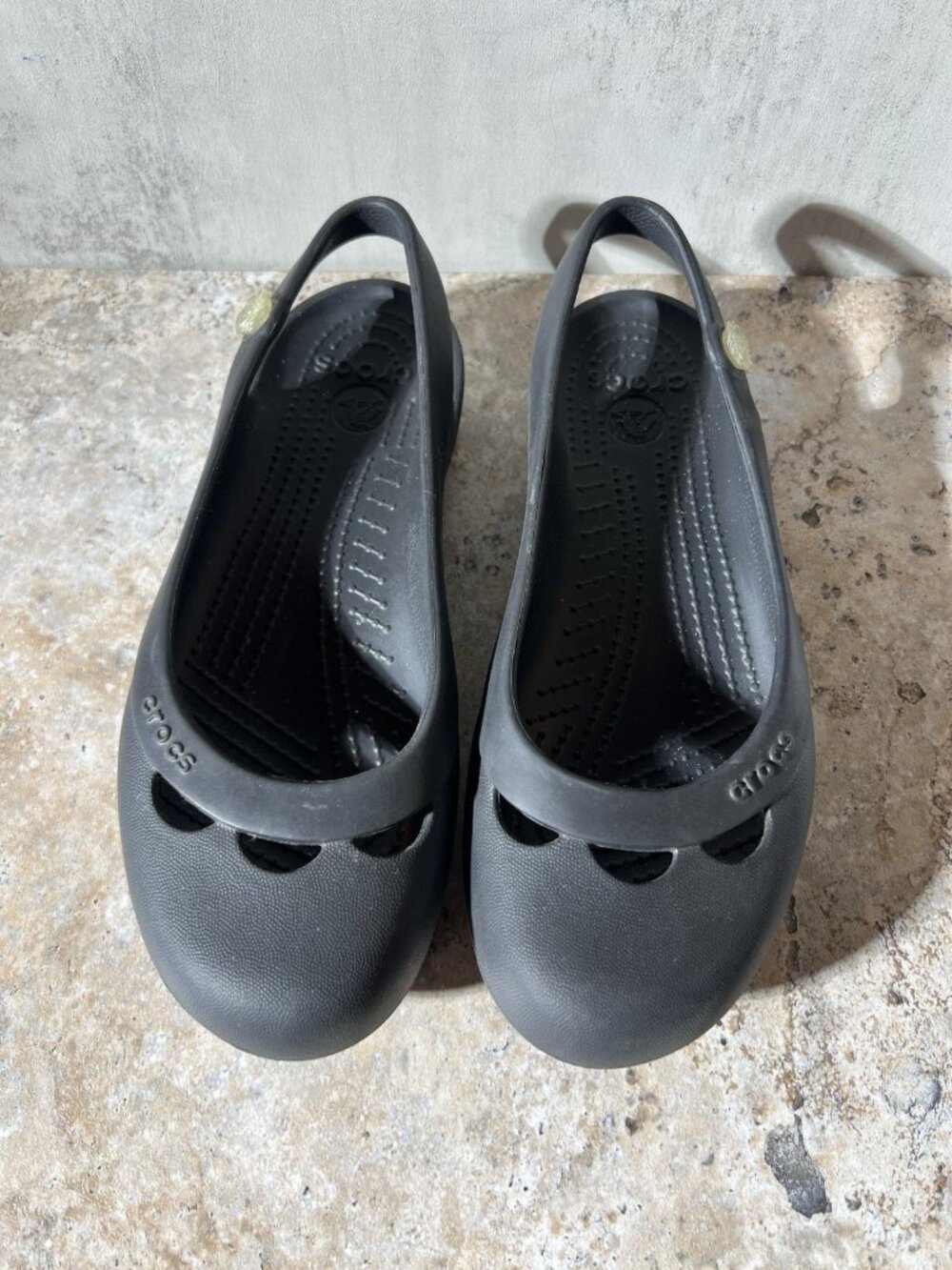 Crocs Women’s Size 7 Black Slingback Ballet Flats Comfort Shoes